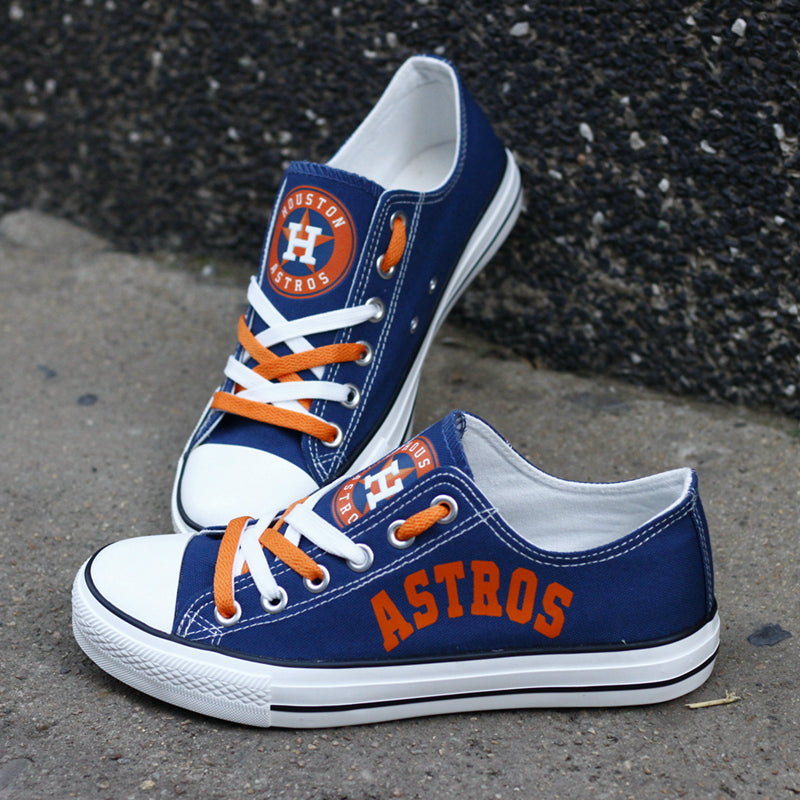 Houston Astros Limited Print MLB Baseball Fans Low Top Canvas Shoes Sport Sneakers T-DAC90L