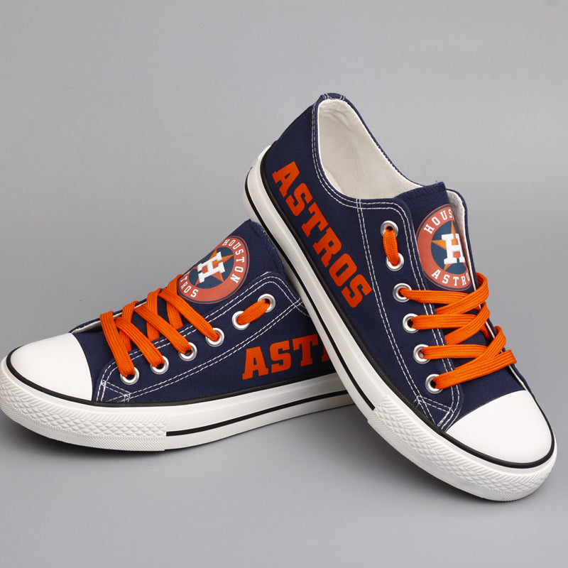 Houston Astros Limited Print MLB Baseball Fans Low Top Canvas Shoes Sport Sneakers T-D725L