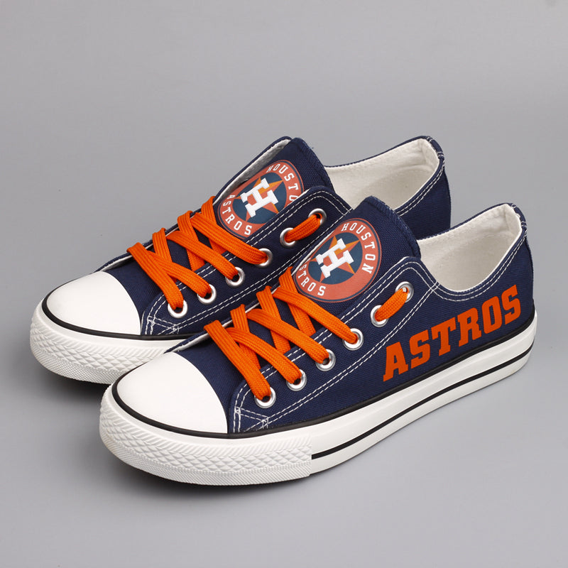 Houston Astros Limited Print MLB Baseball Fans Low Top Canvas Shoes Sport Sneakers T-D725L