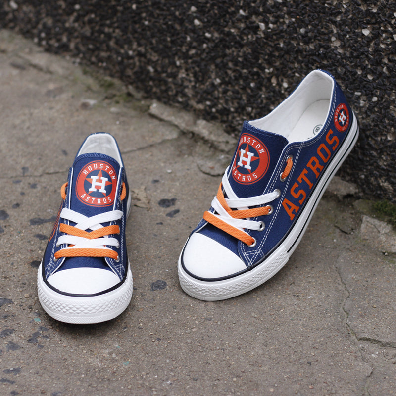 Houston Astros Limited Print MLB Baseball Fans Low Top Canvas Shoes Sport Sneakers T-DAC95L