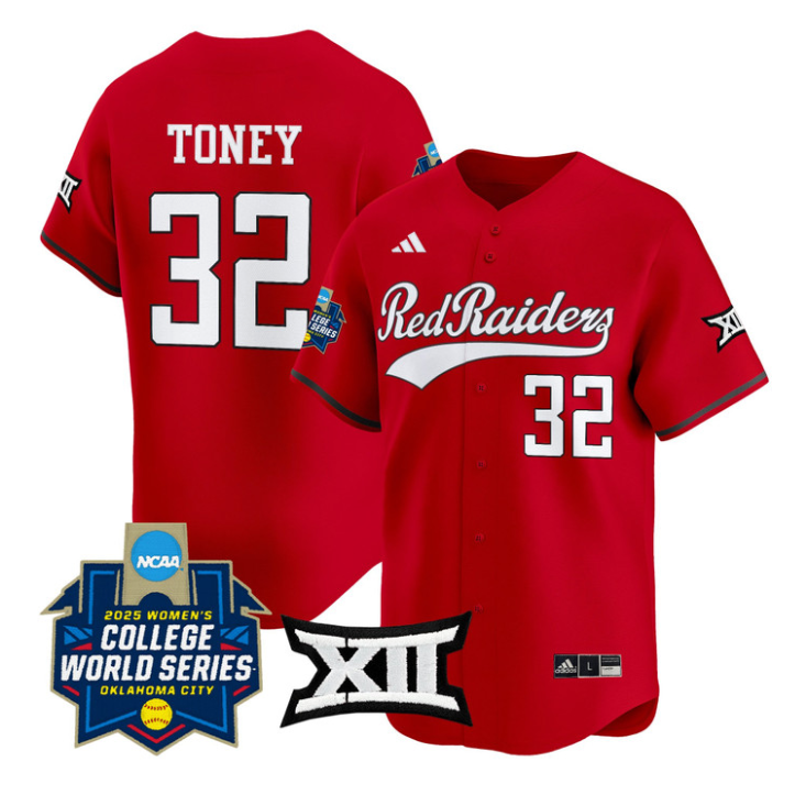 Hailey Toney Jersey #32 Texas Tech Red Raiders 2025 World Series Stitched Red