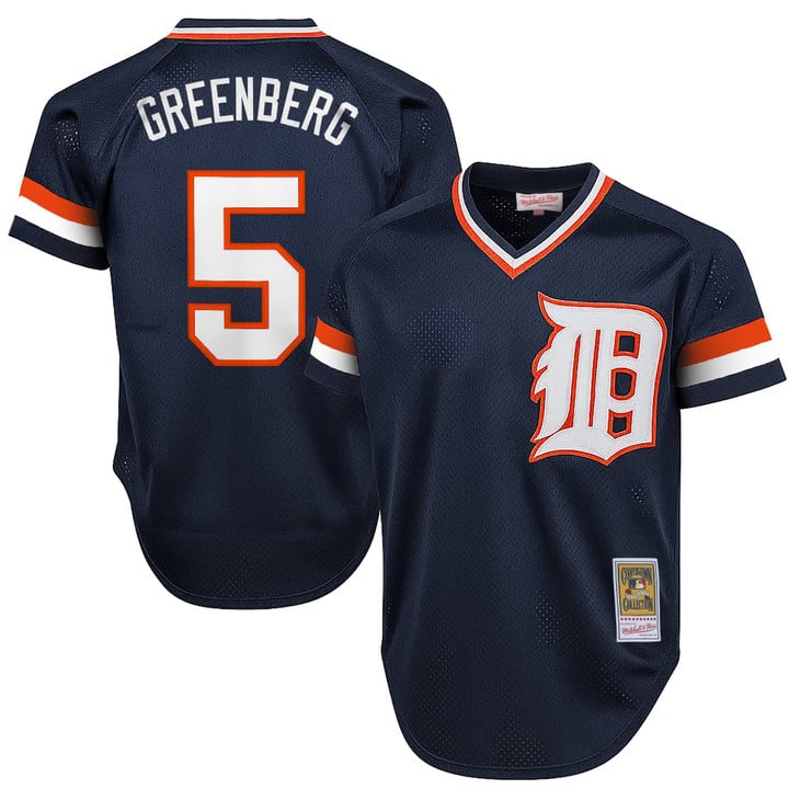 Hank Greenberg Jersey #5 Detroit Tigers Throwback Cooperstown Stitched Navy