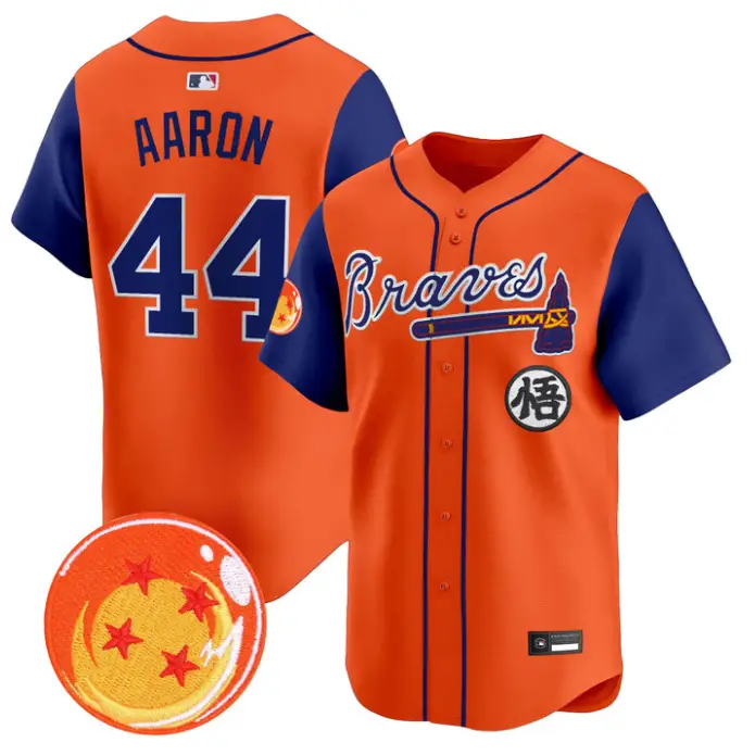 Hank Aaron Jersey #44 Atlanta Braves Dragon Ball Premier Stitched