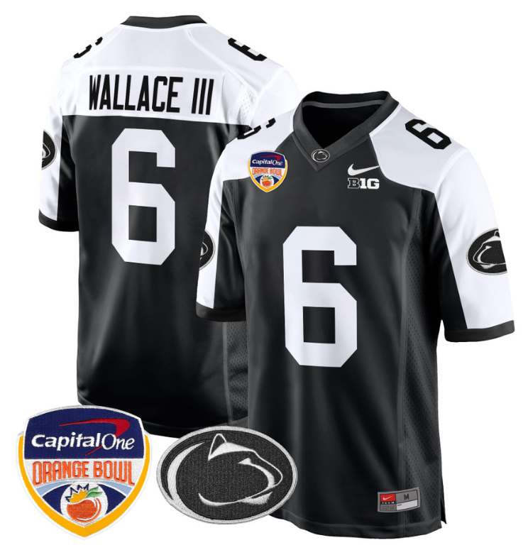 Harrison Wallace III Jersey #6 Custom Penn State Orange Bowl Navy Alternate