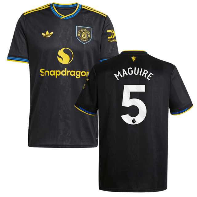 Harry Maguire 5 Manchester United 2025-26 Third Match Jersey – Black
