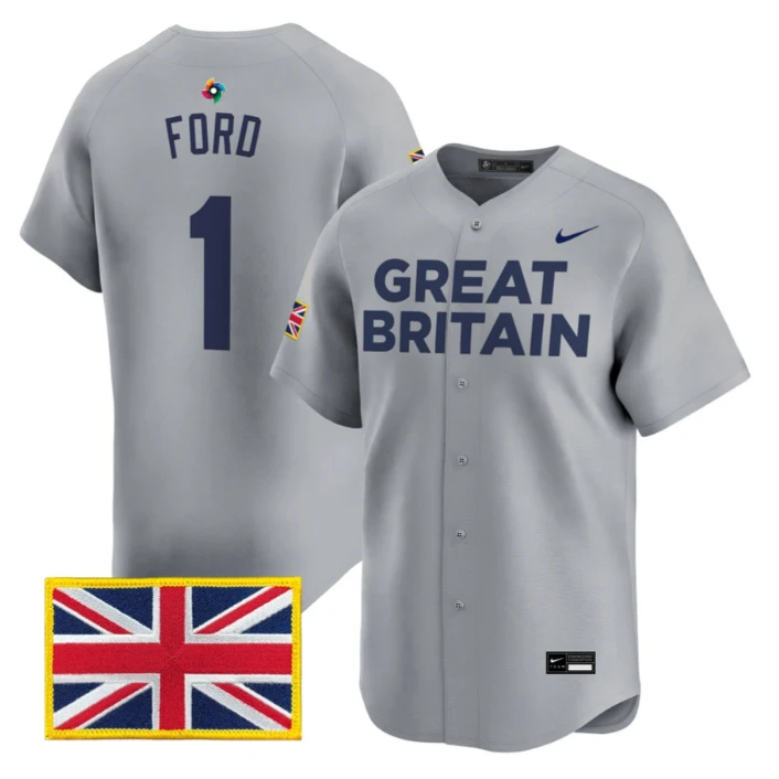 Harry Ford Jersey #1 Team Great Britain 2026 World Baseball Stitched
