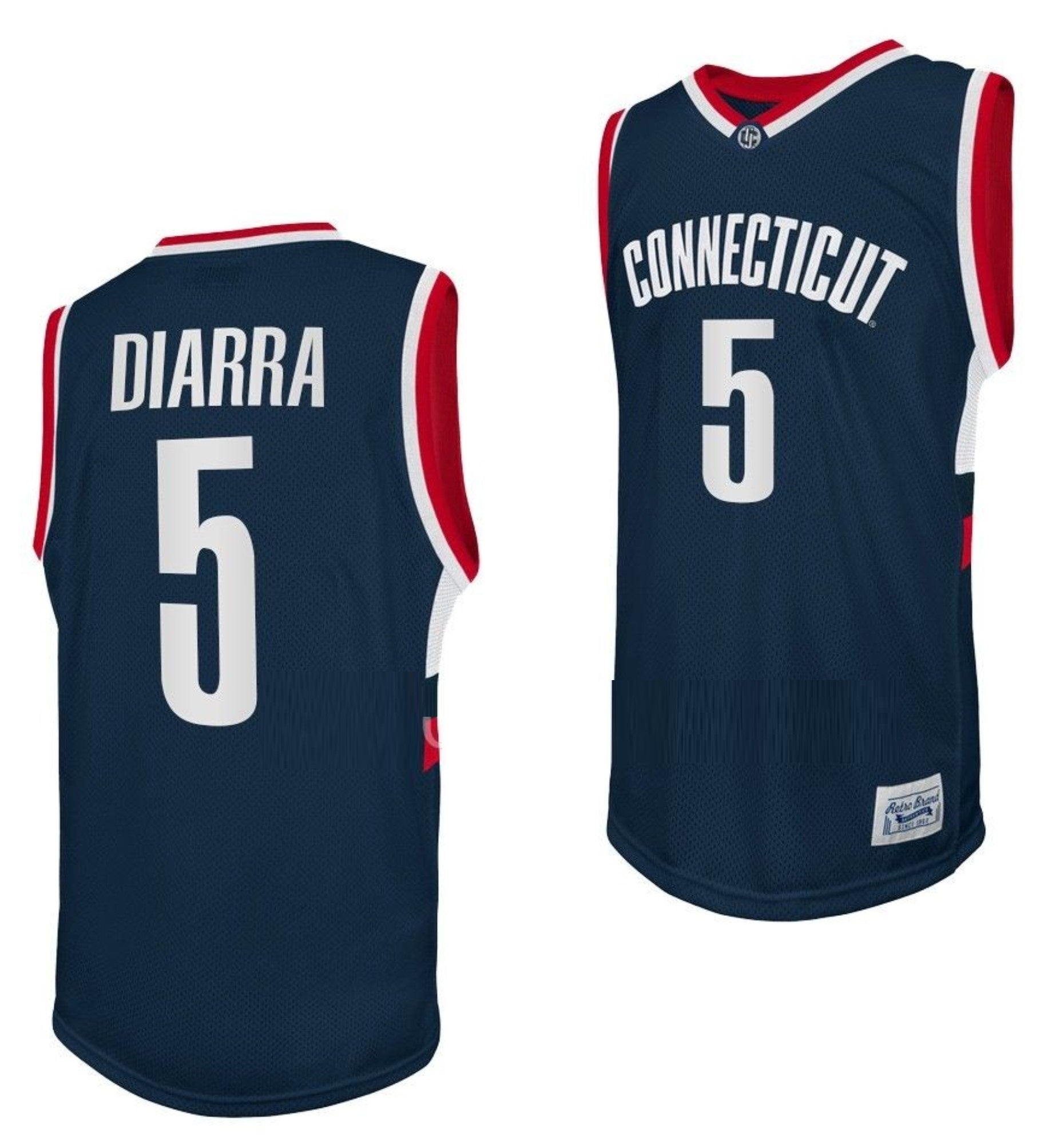 Hassan Diarra Jersey UConn Huskies College Basketball Navy Retro #5