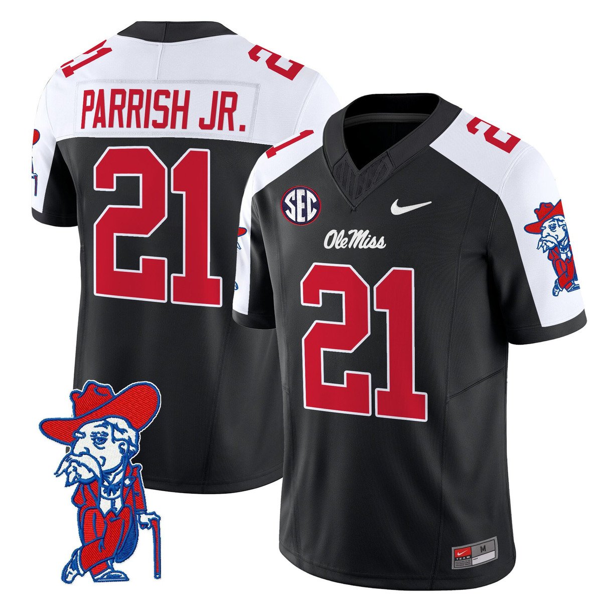 Henry Parrish Jr Jersey #21 Ole Miss Rebels 2025 Limited V2 Black Alternate