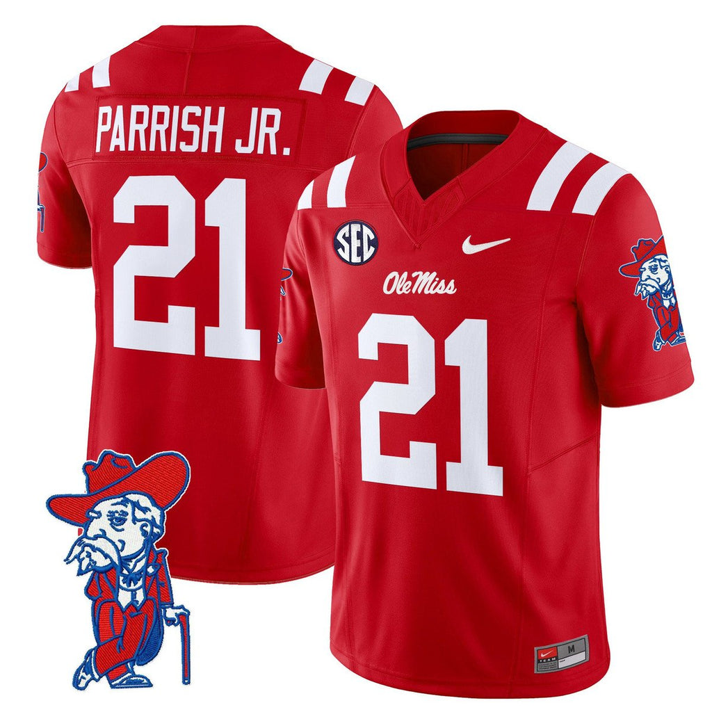 Henry Parrish Jr Jersey #21 Ole Miss Rebels 2025 Limited V2 Red