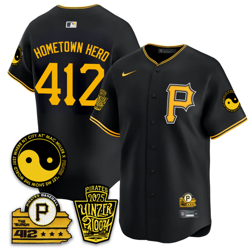 Hometown Hero Jersey #412 Pittsburgh Pirates Yinzerpalooza 2025 Black