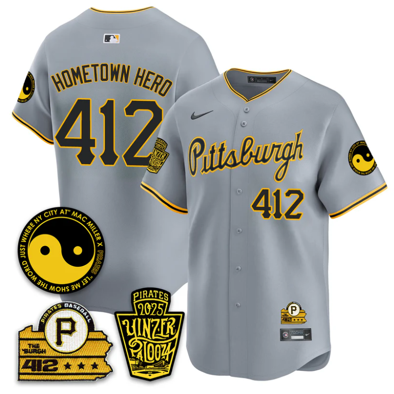 Hometown Hero Jersey #412 Pittsburgh Pirates Yinzerpalooza 2025 Gray