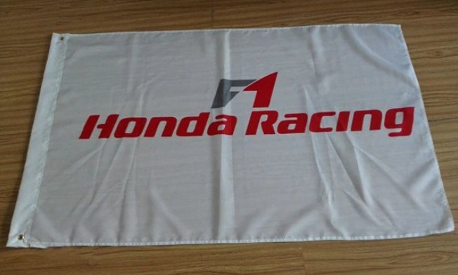 Honda Racing White F1 Flag 3X5 Ft Polyester Banner USA 90x150cm