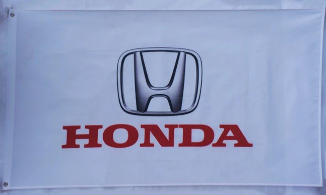 Honda Racing White Flag 3X5 Ft Polyester Banner USA 90x150cm