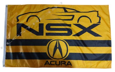 Honda Yellow NSX Flag Honda Acura Japanese Car Black 3X5 Ft Polyester Banner USA 90x150cm