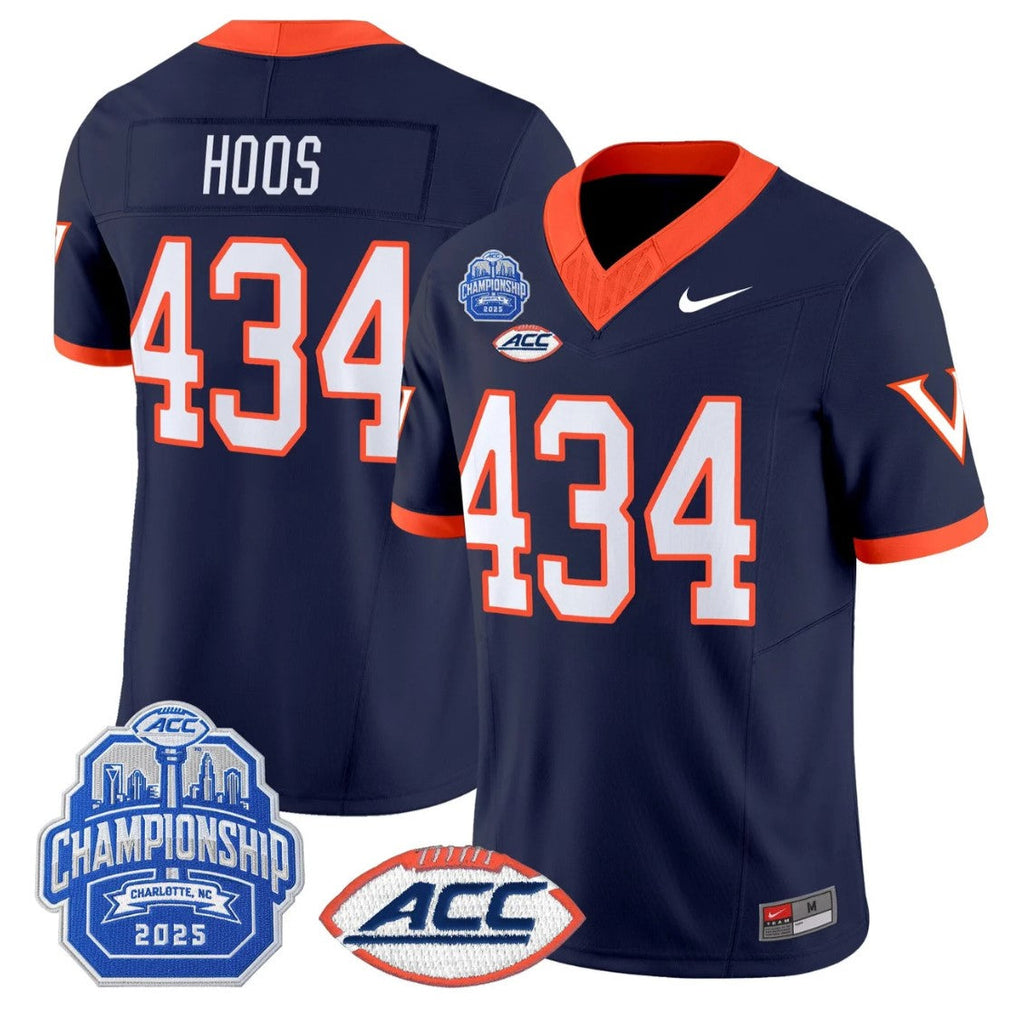 Hoos Jersey #434 Virginia Cavaliers 2025 ACC Championship Stitched
