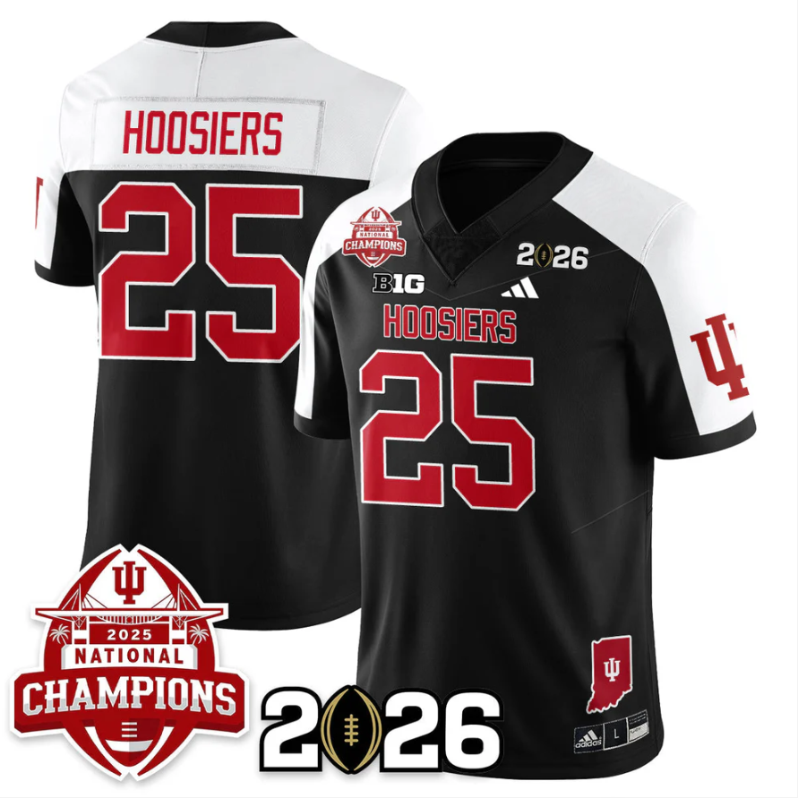 Hoosiers Jersey #25 Indiana Hoosiers 2025 National Champions V2 Stitched