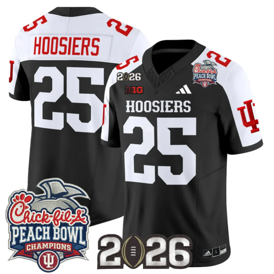 Hoosiers Jersey #25 Indiana Hoosiers 2026 Peach Bowl Champions CFP Stitched