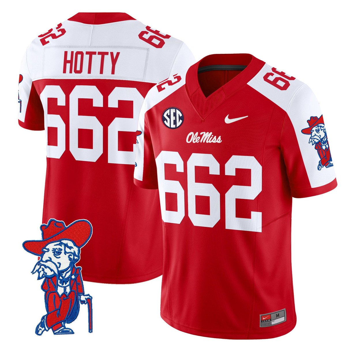 Hotty Jersey #662 Ole Miss Rebels 2025 Limited V2 Stitched Red Alternate