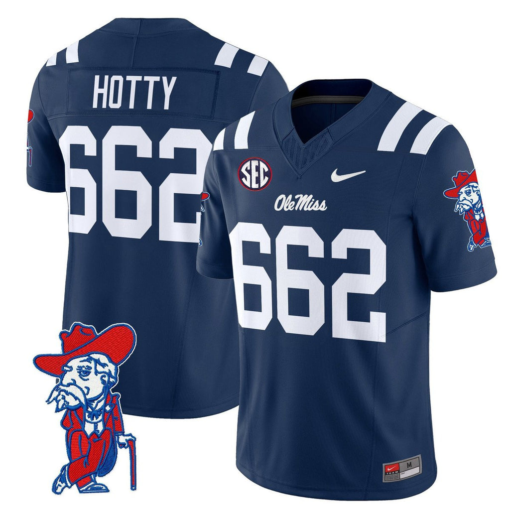 Hotty Jersey #662 Ole Miss Rebels 2025 Limited V2 Stitched Navy