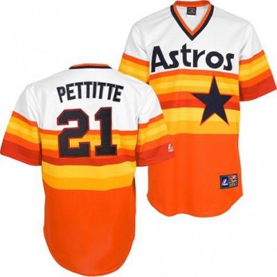 Houston Astros Andy Pettitte Orange Throwback Pullover Jersey