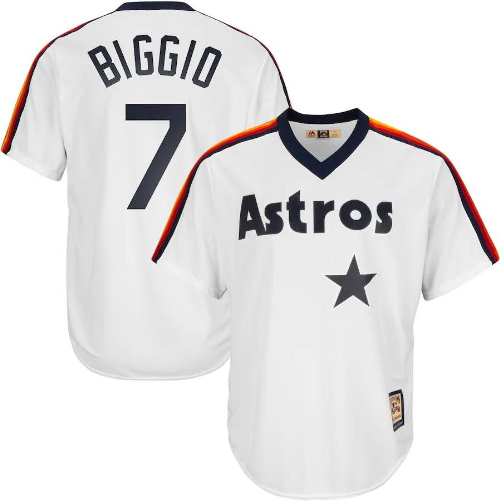 Houston Astros Craig Biggio White Throwback Pullover Jersey