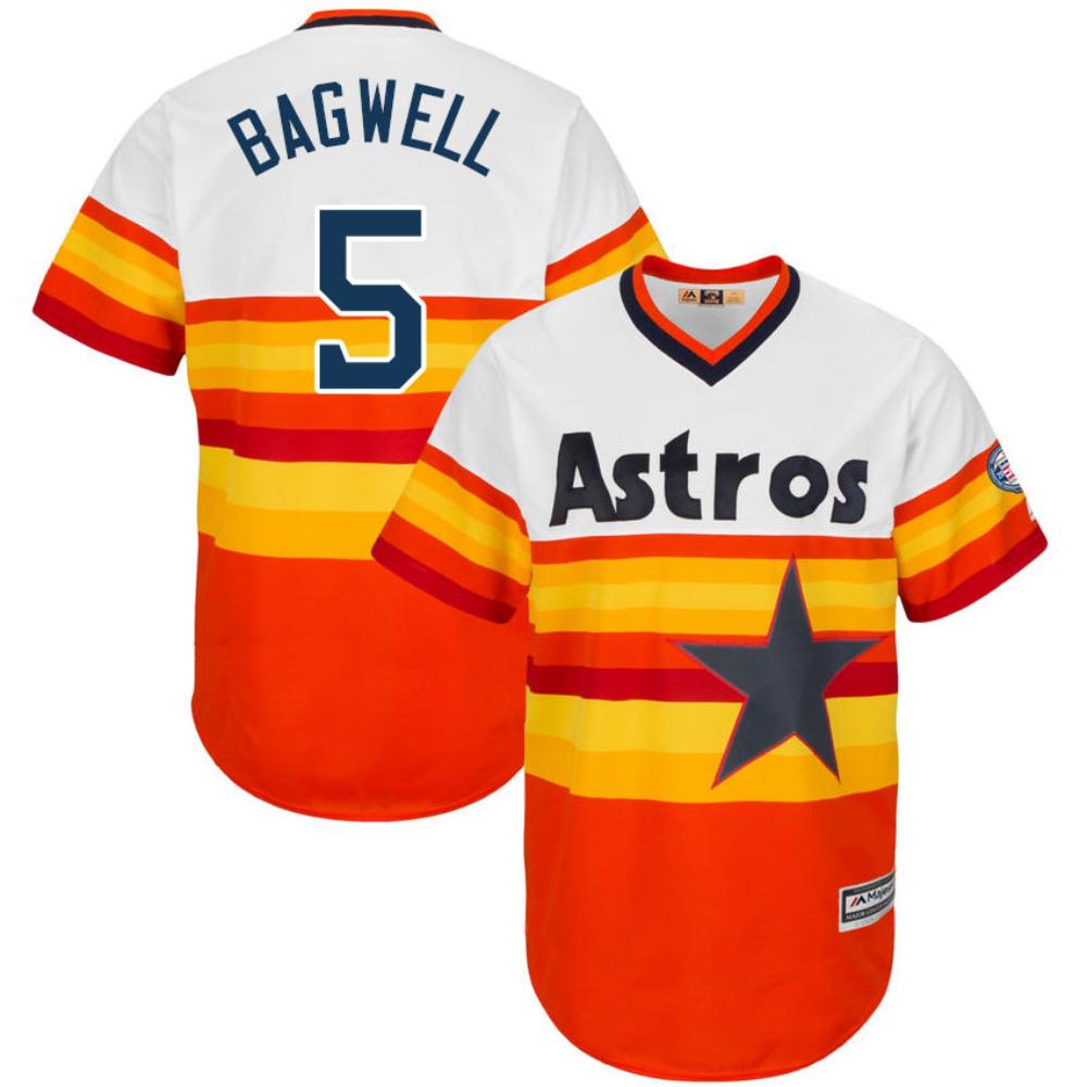 Houston Astros Jeff Bagwell Orange Throwback Pullover Jersey
