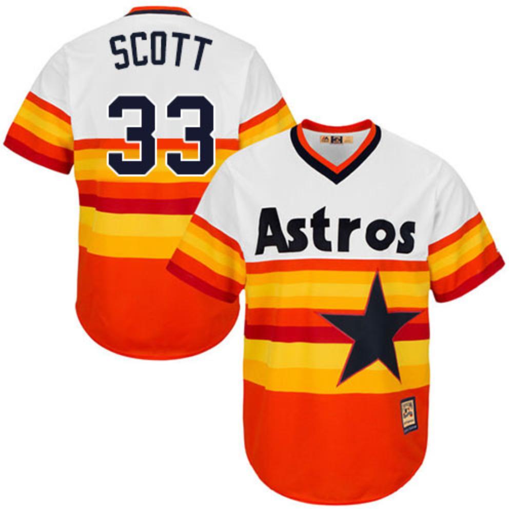 Houston Astros Mike Scott Orange 1980 Throwback Pullover Jersey