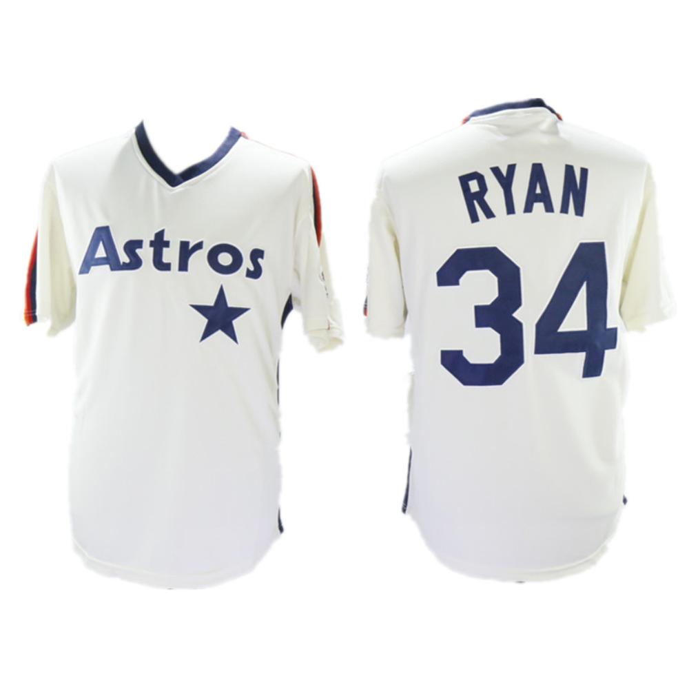 Houston Astros Nolan Ryan Cream Throwback Pullover Jersey
