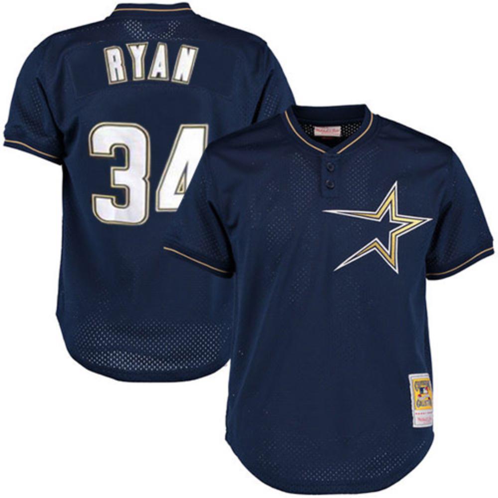 Houston Astros Nolan Ryan Navy 1997 Throwback Mesh Pullover Jersey