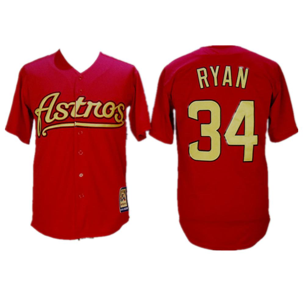 Houston Astros Nolan Ryan Red 2002 2012 Throwback Jersey
