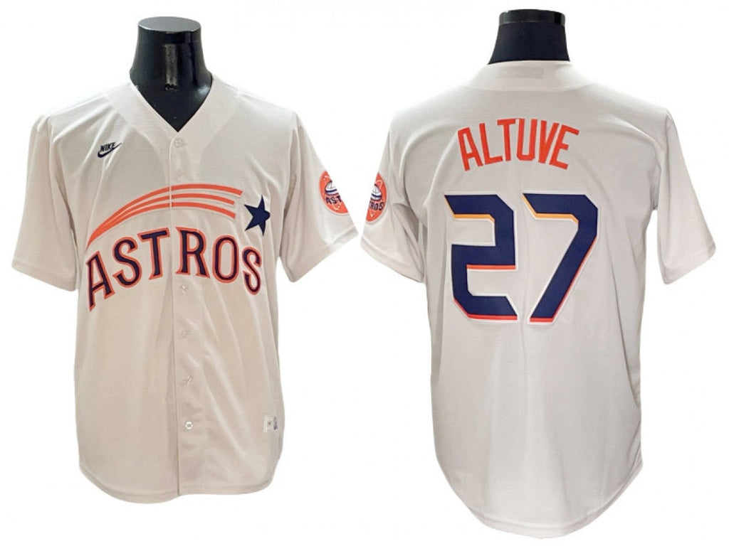 Houston Astros #27 Jose Altuve Cream Throwback Cooperstown Collection Limited Jersey