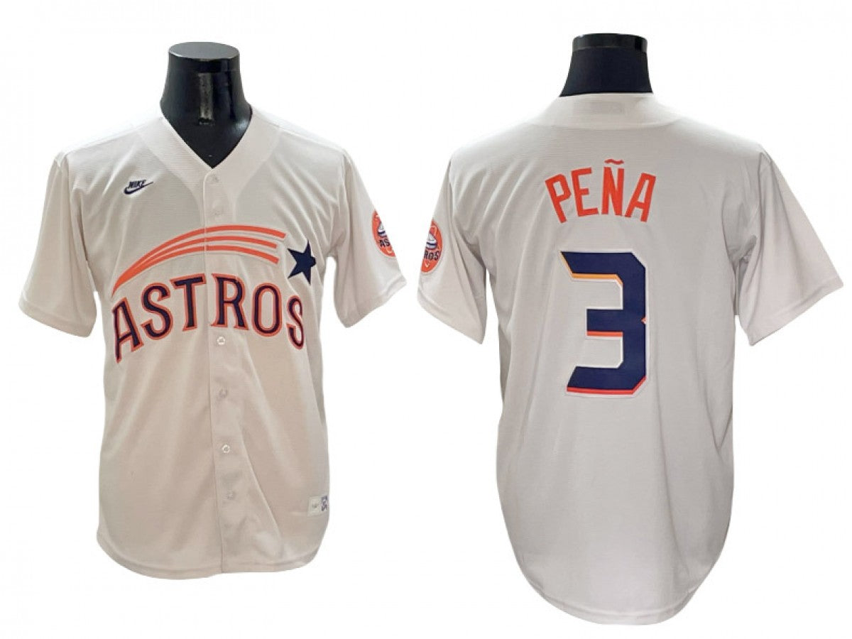 Houston Astros #3 Jeremy Pena Cream Throwback Cooperstown Collection Limited Jersey