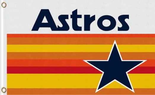Houston Astros logo with star flag 3X5Ft Banner USA Polyester with Brass Grommets - 4