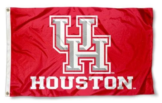 Houston Cougars Hand Flag 3X5ft Banner Polyester with 2 Brass Grommets