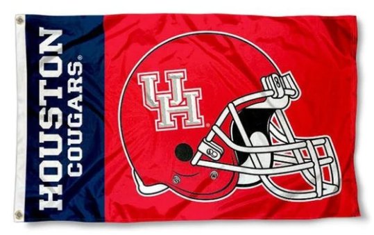 Houston Cougars Helmet Flag 3X5ft Banner Polyester with 2 Brass Grommets