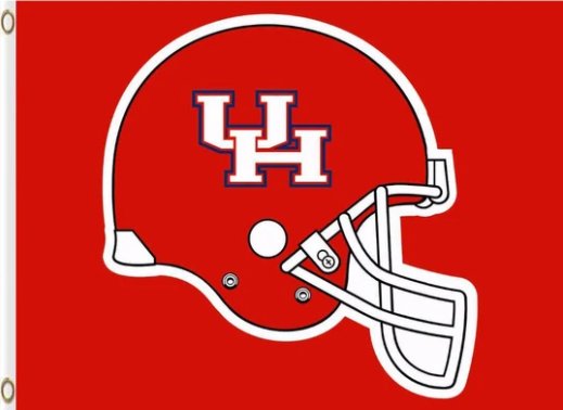 Houston Cougars Helmet Red Flag 3X5ft Banner Polyester with 2 Brass Grommets