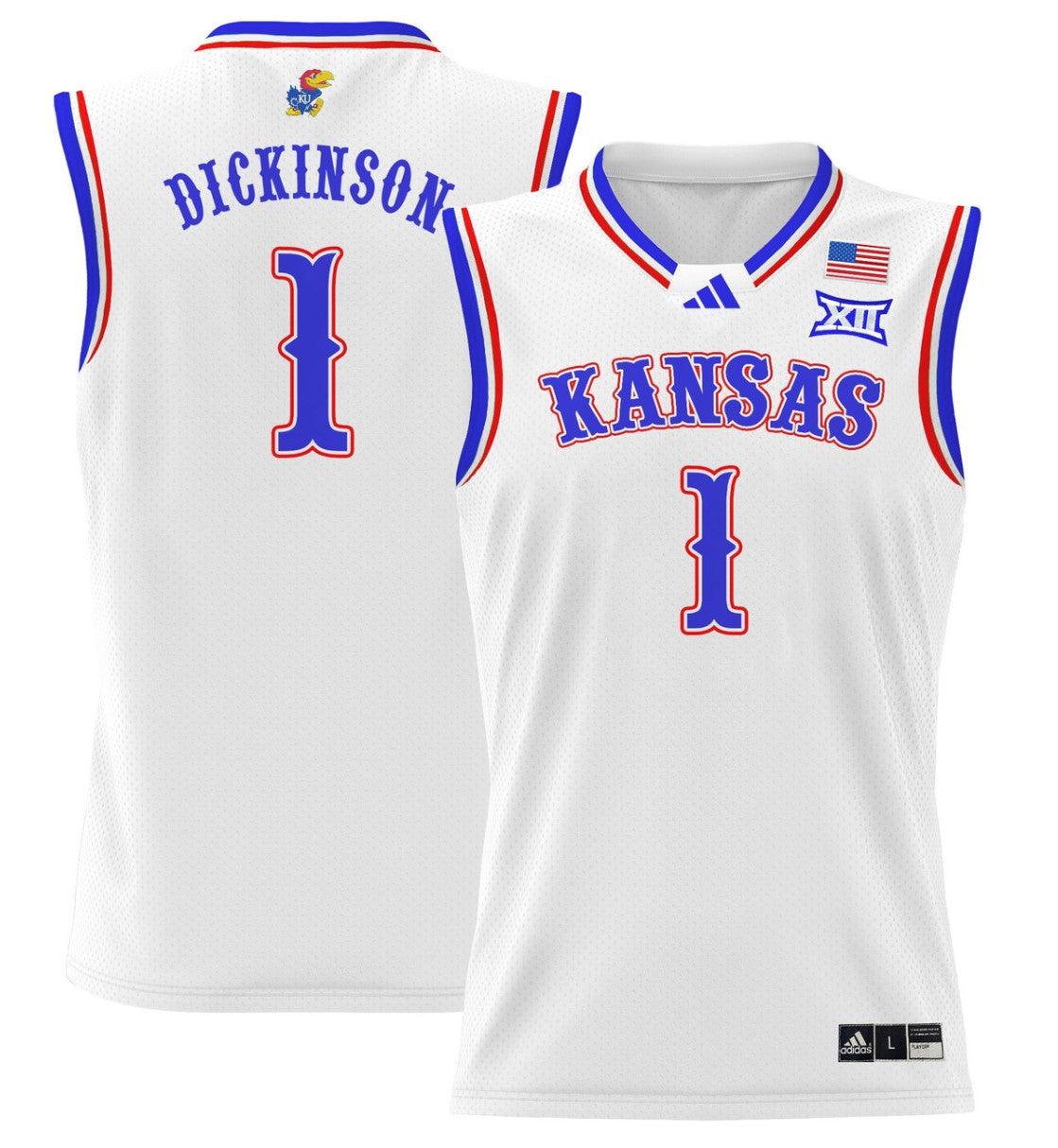 Hunter Dickinson Jersey #1 Kansas Jayhawks 2024 Lightweight Basketball White