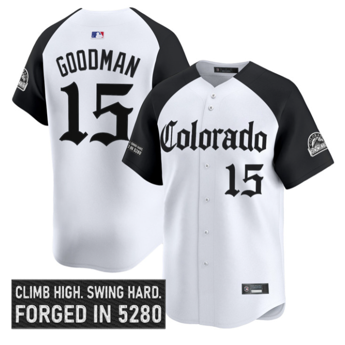 Hunter Goodman Jersey #15 Colorado Rockies Gothic Mile High Shadows Edition