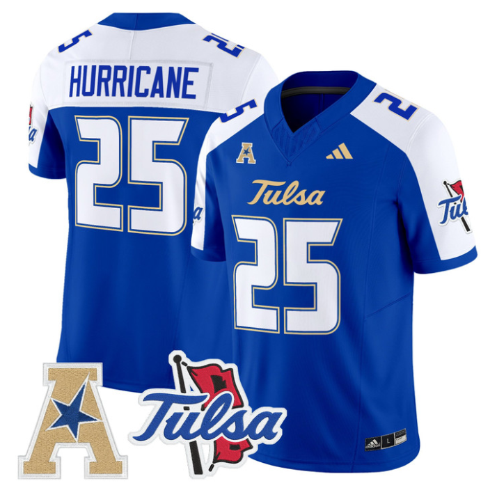 Hurricane Jersey #25 Tulsa Golden Hurricane 2025 Vapor Limited Stitched Royal Alter
