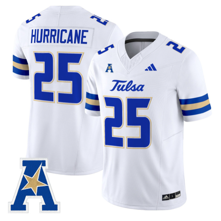 Hurricane Jersey #25 Tulsa Golden Hurricane 2025 Vapor Limited Stitched White