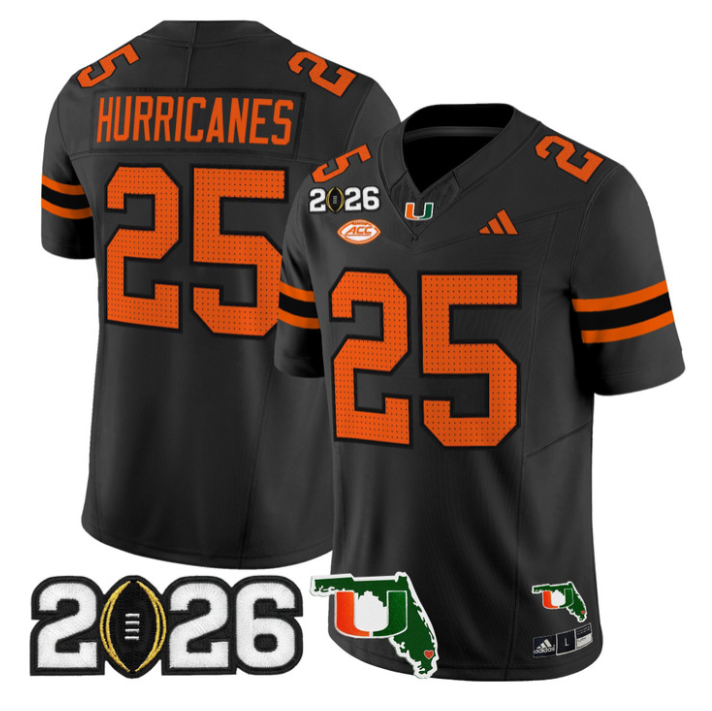 Hurricanes Jersey #25 Miami Hurricanes 2026 CFP Final Florida Stitched