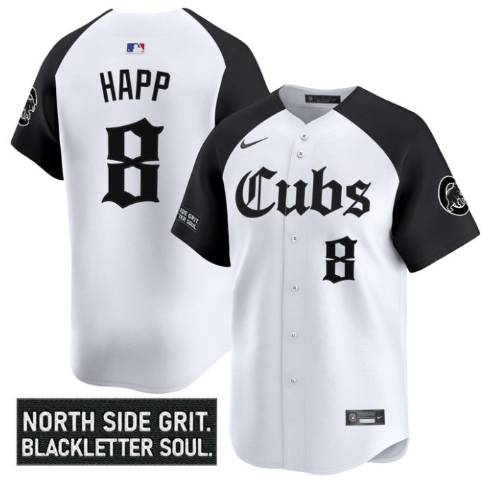 Ian Happ Jersey #8 Chicago Cubs Gothic North Side Edition Vapor Limited Stitched Alternate