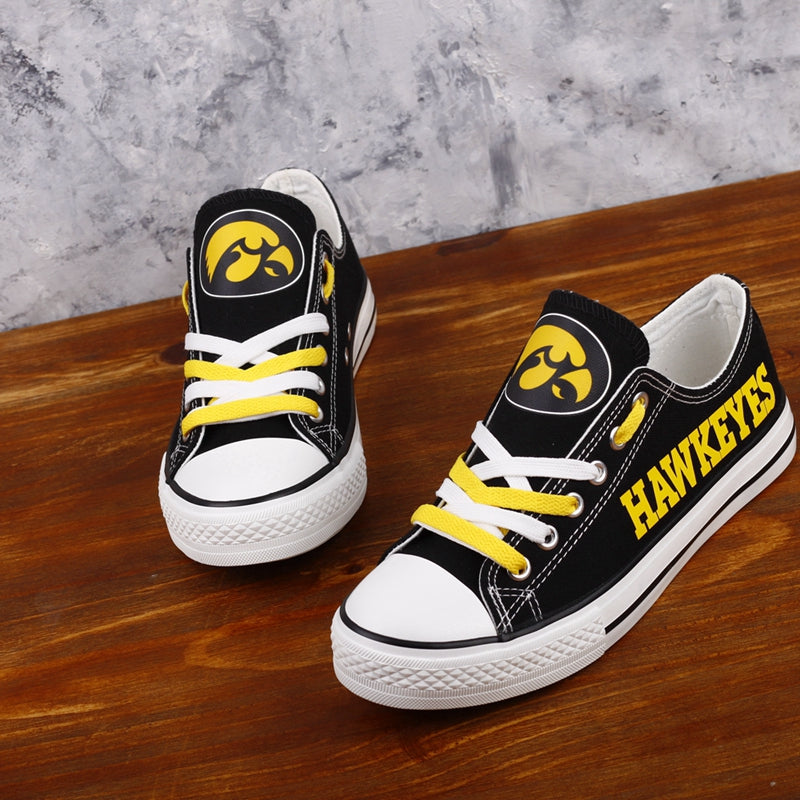 Iowa Hawkeyes Limited Print NCAA College Students Low Top Canvas Shoes Sport Sneakers 1