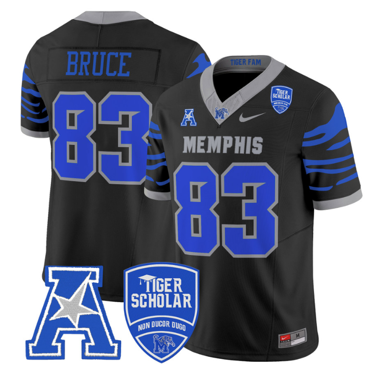 Isaac Bruce Jersey #83 Memphis Tigers 2024 Vapor Limited Stitched Black
