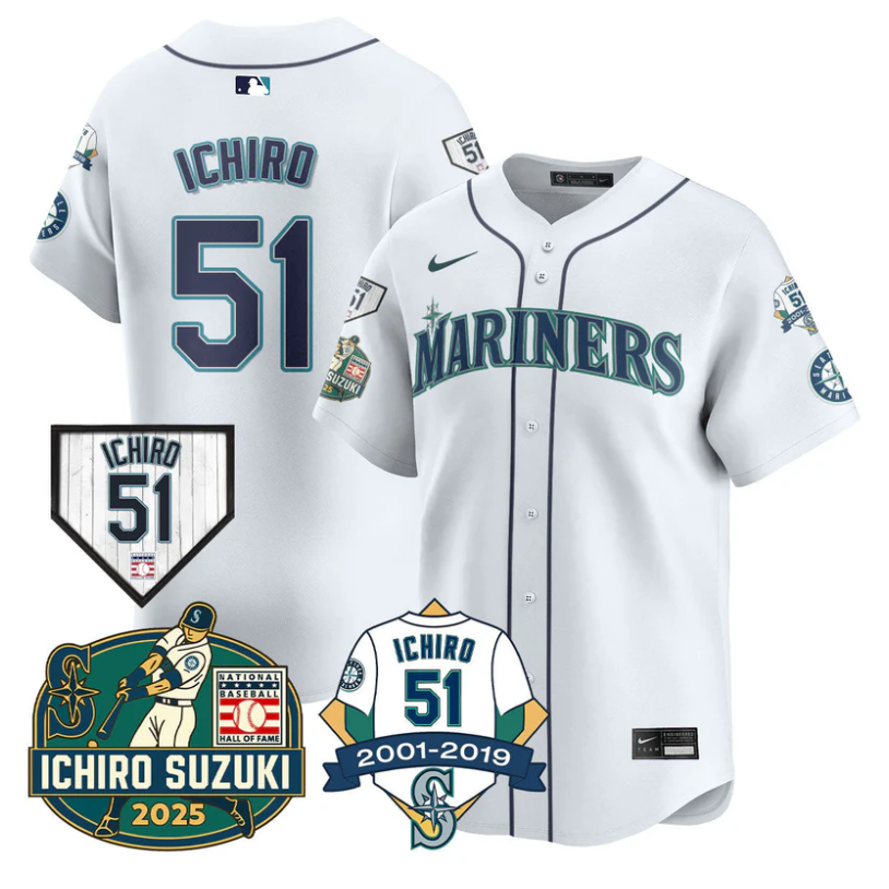 Ichiro Suzuki Jersey #51 Seattle Mariners Ichiro Suzuki Stitched White
