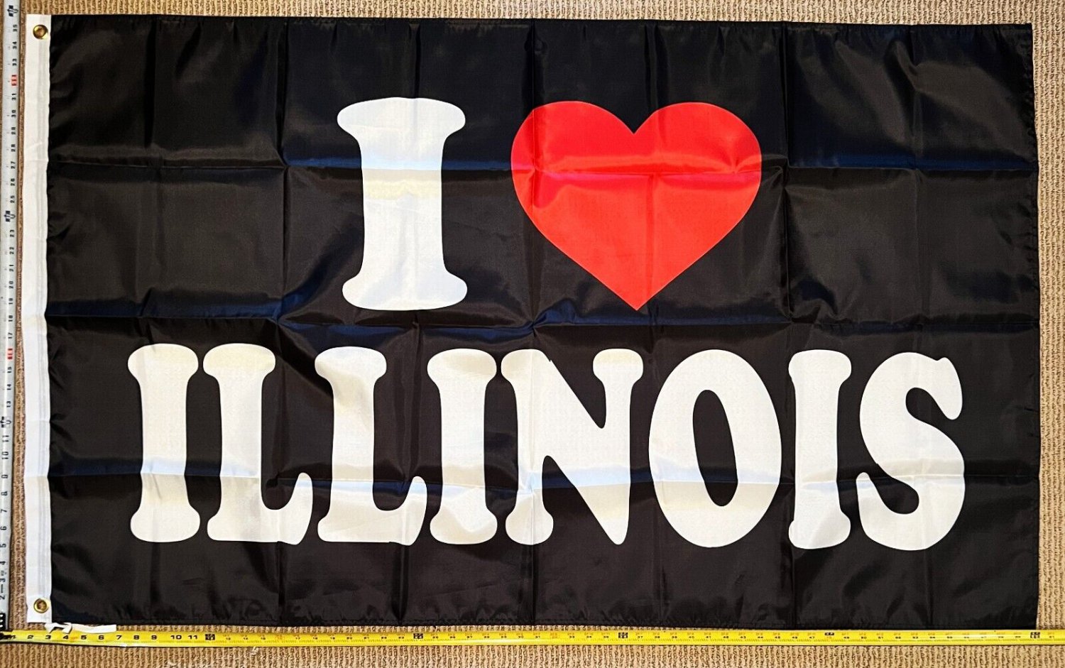Illinois Flag Dorm State Beer America Man Cave Sign Poster USA 3x5'