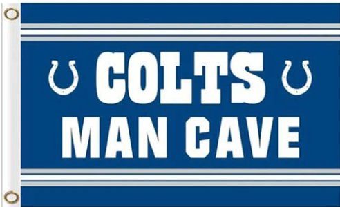 Indianapolis Colts MAN CAVE Outdoor Flag 3X5 Ft Polyester Banner USA 90x150cm