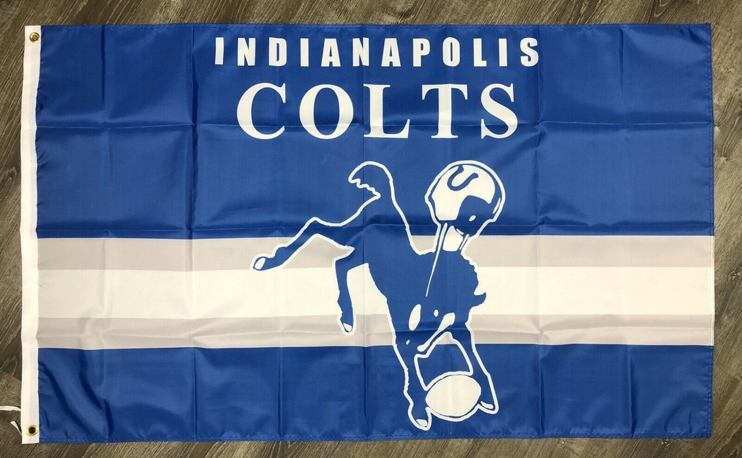 Indianapolis Colts Retro Style Logo Flag 3x5 ft Blue Banner Man-Cave Garage