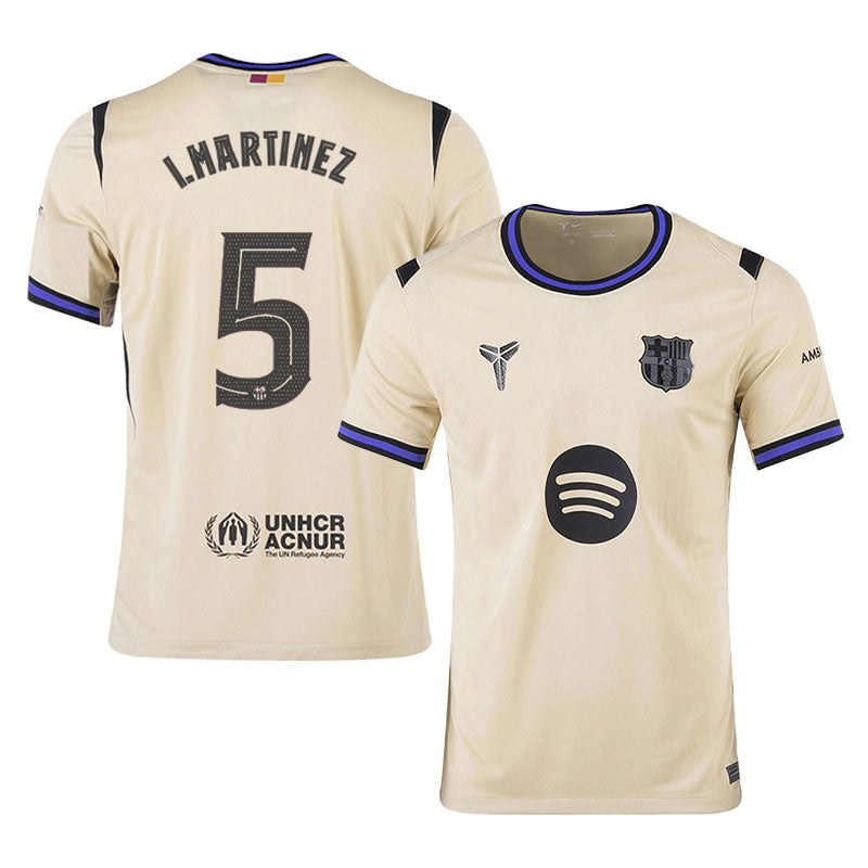 Inigo Martinez #5 Barcelona 2025-26 Away Jersey – Cream
