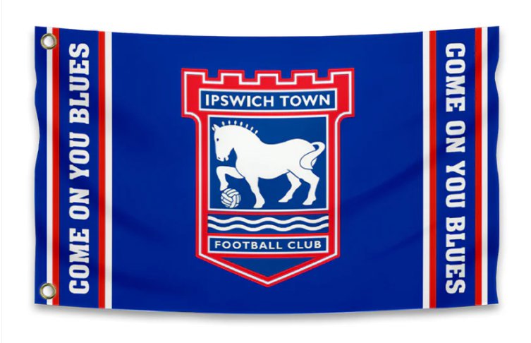 Ipswich Town Football Club Flag 3x5ft Banner Polyester Crest Mega